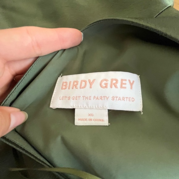 Satin Olive One Shoulder Bridesmaid Dress XS - Picture 4 of 6